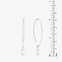 Silver Treasures Simulated Pearl Sterling Silver Drop Earrings