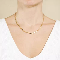 Silver Reflections 24K Gold Over Brass 16 Inch Link Chain Necklace