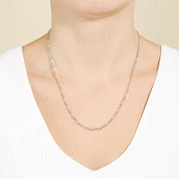 Silver Reflections Pure Silver Over Brass 18 Inch Figaro Chain Necklace