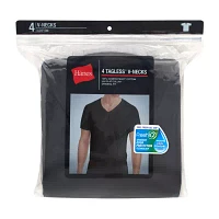 Hanes Fresh Iq Comfort Soft Mens 4 Pack Short Sleeve V Neck T-Shirt