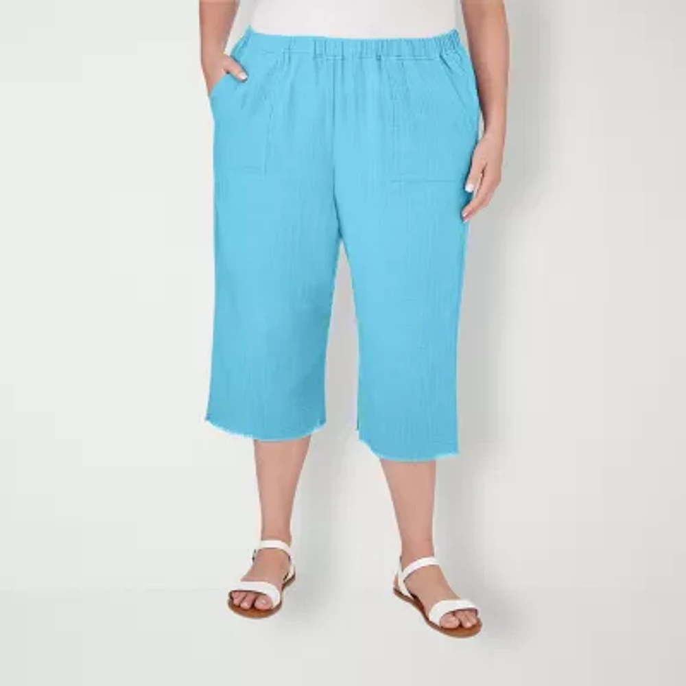 Alfred Dunner Summer Breeze Mid Rise Plus Capris