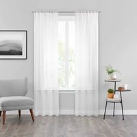 Vue Textured Voile Rod Pocket Sheer Set of 2 Curtain Panels