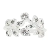 Sparkle Allure Cubic Zirconia Pure Silver Over Brass Bypass  Band