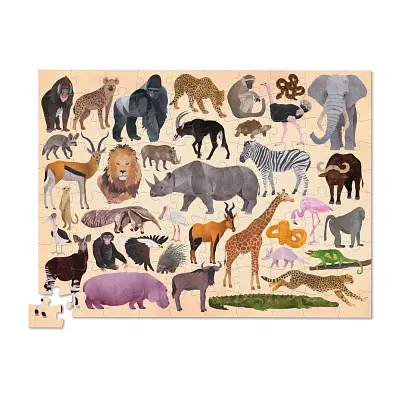 Thirty Six Wild Animals Jigsaw Puzzle: 100 Pcs Puzzle