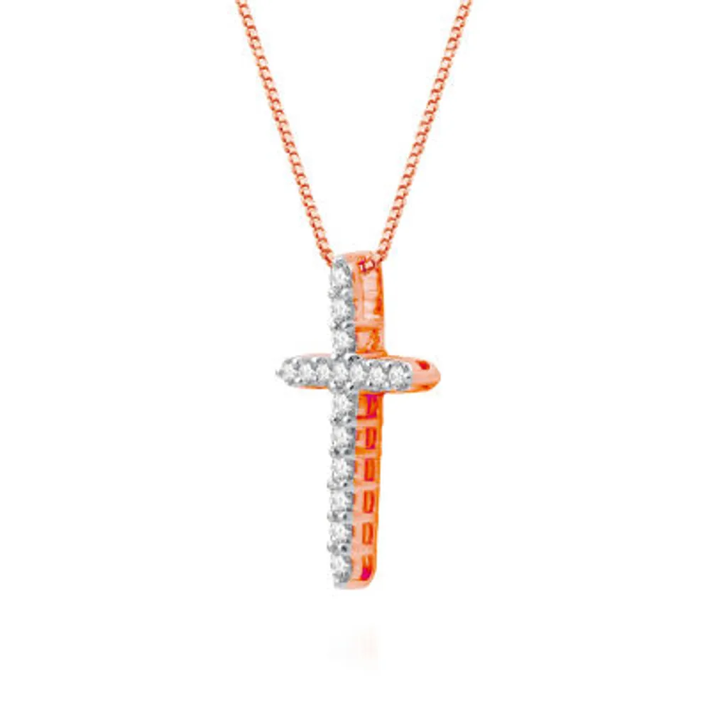 Diamond Cross Necklace / 14k Gold Diamond Cross / Dainty Diamond Cross /  14k Rose Gold Cross / Religious Gift / Communion Baptism - Etsy