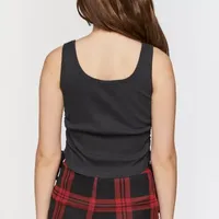 Forever 21 Good Times Side Cinch Womens Juniors Square Neck Sleeveless Tank Top