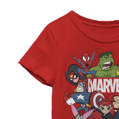 Little & Big Girls Crew Neck Short Sleeve Marvel Graphic T-Shirt