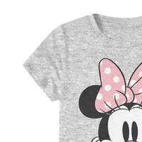 Disney Collection Little & Big Girls Crew Neck Short Sleeve Minnie Mouse Graphic T-Shirt