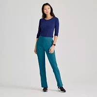 Barco Unify Bup601 Purpose 5-Pocket High-Rise Slim Leg Womens Petite Stretch Fabric Moisture Wicking Scrub Pant