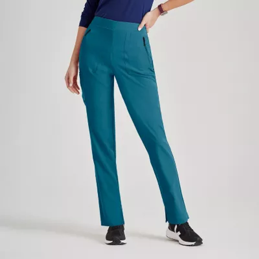 Barco Unify Bup601 Purpose 5-Pocket High-Rise Slim Leg Womens Petite Stretch Fabric Moisture Wicking Scrub Pant