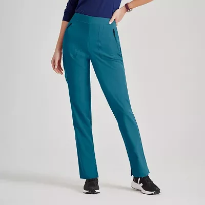 Barco Unify Bup601 Purpose 5-Pocket High-Rise Slim Leg Womens Petite Stretch Fabric Moisture Wicking Scrub Pant