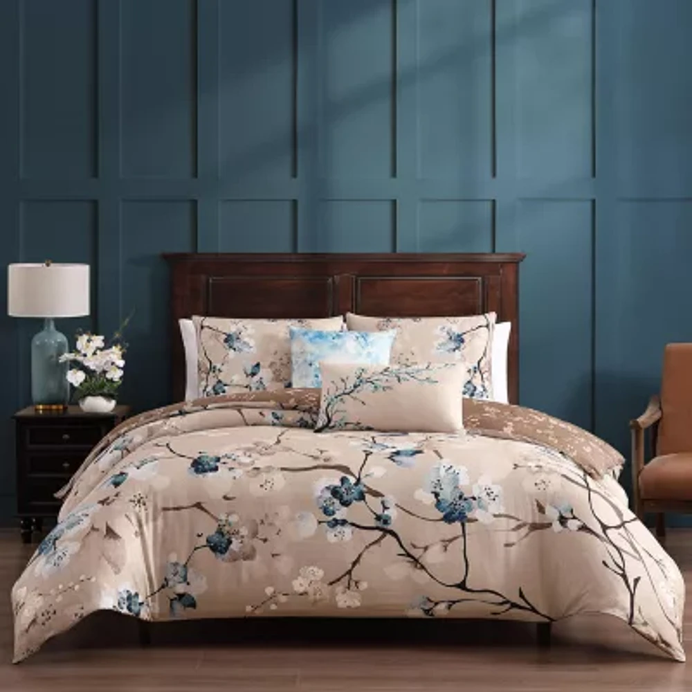 Bebejan Blue Blossom 5-pc. Midweight Reversible Comforter Set