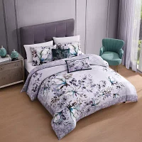 Bebejan Jewel Toned Florals 5-pc. Midweight Reversible Comforter Set