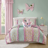 INK+IVY Kids Angie Ruffle Rod Pocket Back Tab 100% Blackout Single Curtain Panel