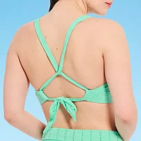 Decree Adjustable Straps Jacquard Bralette Bikini Swimsuit Top Juniors