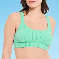 Decree Adjustable Straps Jacquard Bralette Bikini Swimsuit Top Juniors