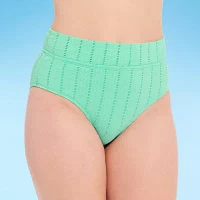 Decree Womens Lined Jacquard High Waist Bikini Swimsuit Bottom Juniors