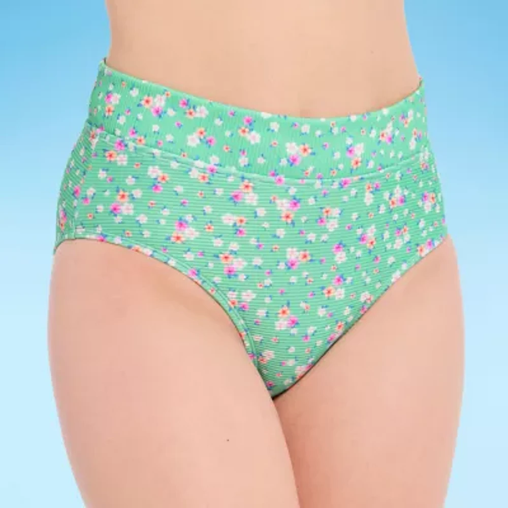 Decree Womens Lined Floral High Waist Bikini Swimsuit Bottom Juniors