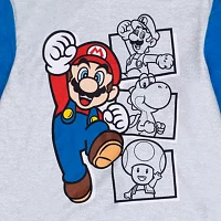 Boys Super Mario Crew Neck Long Sleeve 2-pc. Pajama Sets