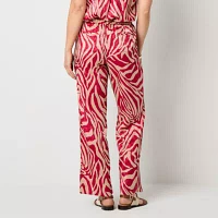 Liz Claiborne Womens Mid Rise Wide Leg Drawstring Pants
