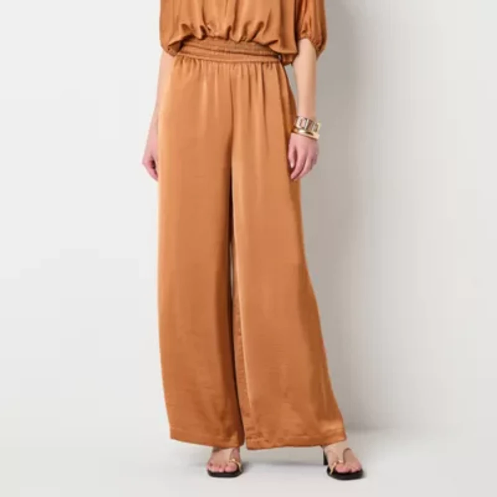Worthington Womens Wide Leg Pull-On Pants