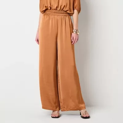 Worthington Womens Wide Leg Pull-On Pants