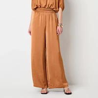 Worthington Womens Wide Leg Pull-On Pants