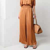 Worthington Womens Wide Leg Pull-On Pants