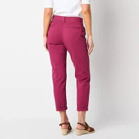 St. John's Bay Women's  Relaxed Fit Girl Friend Chino Pant