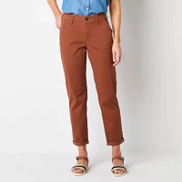 St. John's Bay Women's  Relaxed Fit Girl Friend Chino Pant