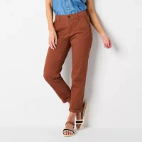 St. John's Bay Women's  Relaxed Fit Girl Friend Chino Pant