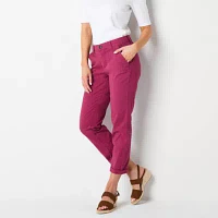 St. John's Bay Women's  Relaxed Fit Girl Friend Chino Pant
