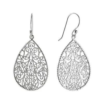 Silver Reflections Pure Silver Over Brass Drop Earrings