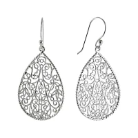 Silver Reflections Pure Silver Over Brass Drop Earrings