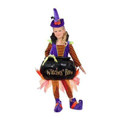 Girls Witch With Cauldron Costume
