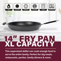 Granitestone Pro Hard Anodized 14" Nonstick Frying Pan with Helper Handle