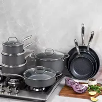 Granitestone Pro 13-pc. Aluminum Dishwasher Safe Hard Anodized Non-Stick Cookware Set