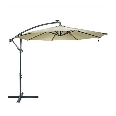 Sunnydaze® 10-Foot Steel Offset Solar Patio Umbrella
