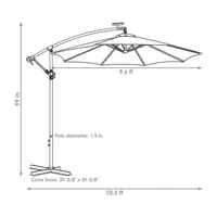 Sunnydaze® 9-Foot Solar Patio Umbrella with Tilt Crank