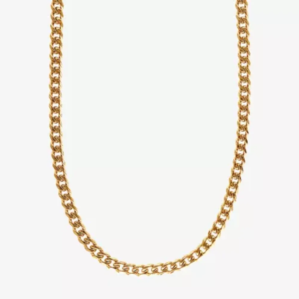 Shaquille O'Neal Xlg Stainless Steel Solid Curb Chain Necklace