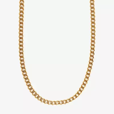 Shaquille O'Neal Xlg Yellow Stainless Steel Solid Curb Chain Necklace