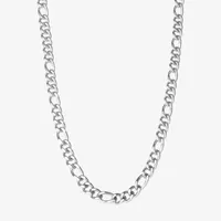 Shaquille O'Neal XLG Stainless Steel 24 Inch Solid Figaro Chain Necklace