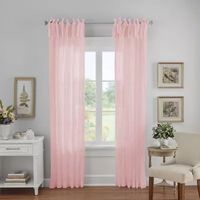 Elrene Home Fashions Jolie Crushed Sheer Tie Top Single Curtain Panel