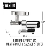 Weston Butcher Series #12 Meat Grinder And Sausage Stuffer