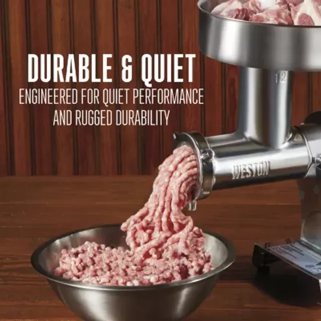 Weston Butcher Series #22 1 HP Electric Meat Grinder with Sausage Stuffing Kit