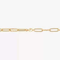 Made in Italy Womens 22 Inch 14K Gold Link Necklace Paperclip