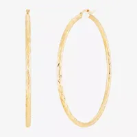 10K Gold 70mm Round Hoop Earrings