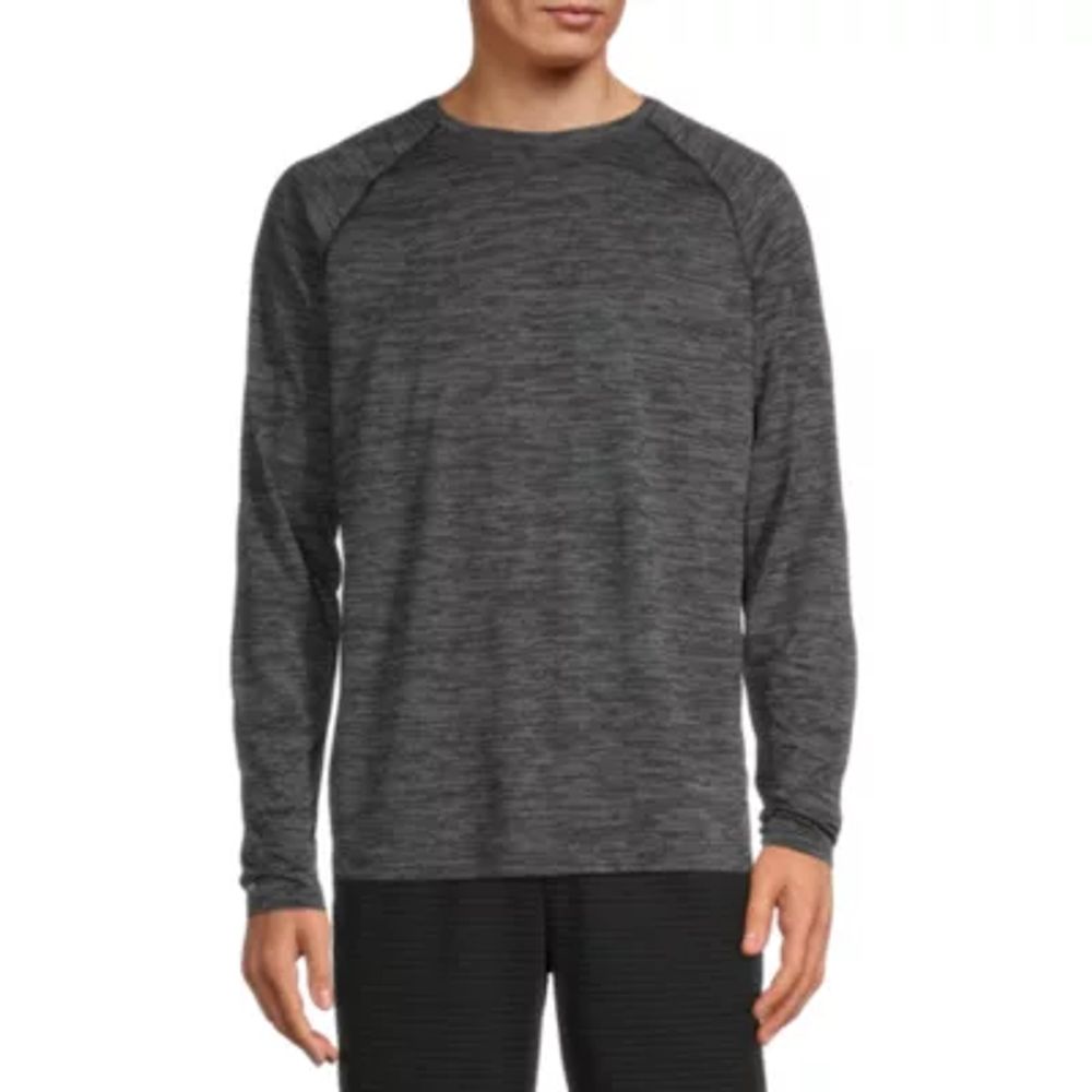 Xersion Mens Gray Black Long Sleeve Training Tee Activewear T-Shirt  XX-Large 