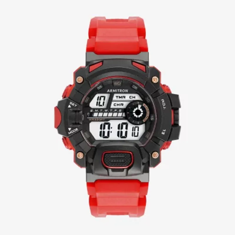 Armitron Mens Chronograph Red Strap Watch 40/8386brd