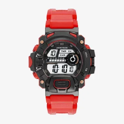 Armitron Mens Chronograph Red Strap Watch 40/8386brd